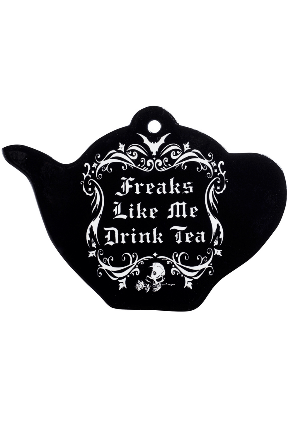 "Freaks Like Me Drink Tea" Coaster - Gothic Teapot Design