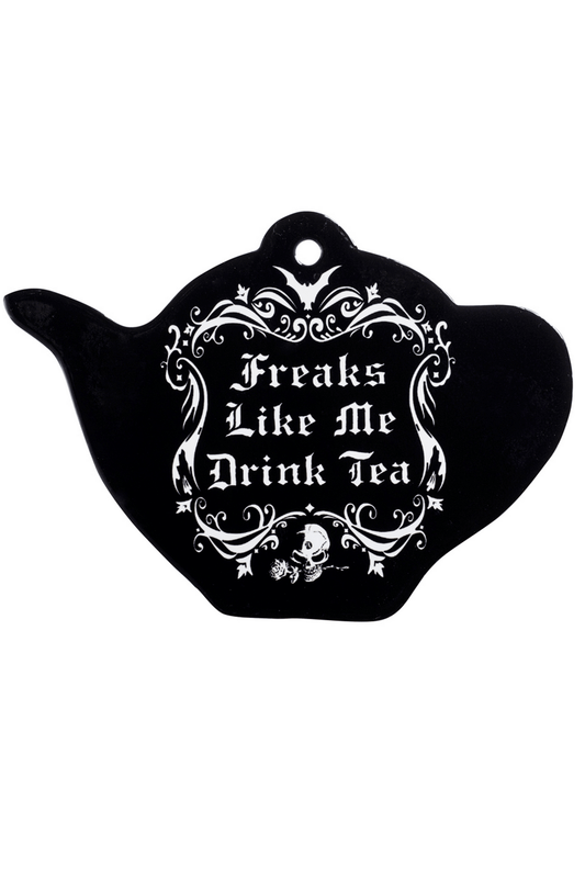 "Freaks Like Me Drink Tea" Coaster - Gothic Teapot Design