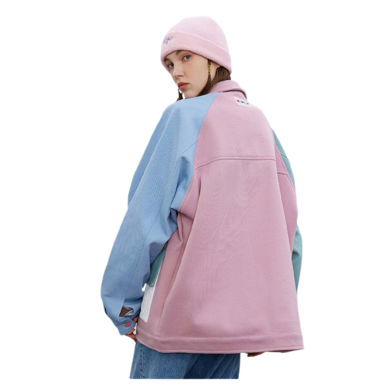 Furry Heart Colorful Patchwork Pockets Jacket / Casual  Women's Outwear