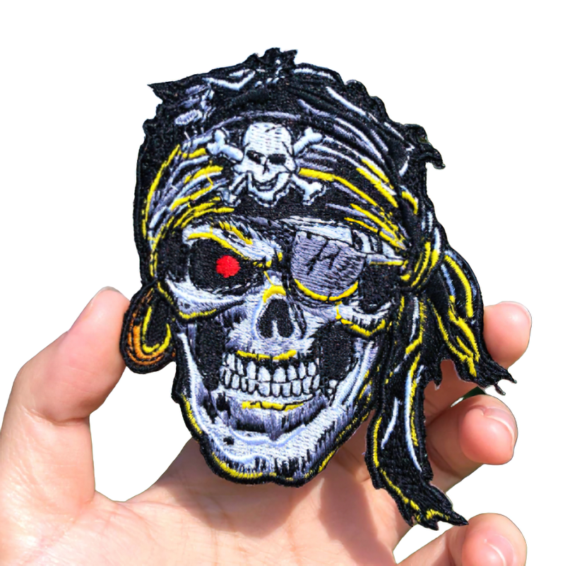 Fusible Patch On Clothes Of Pirate Skull / Unisex Rave Outfits Accessory