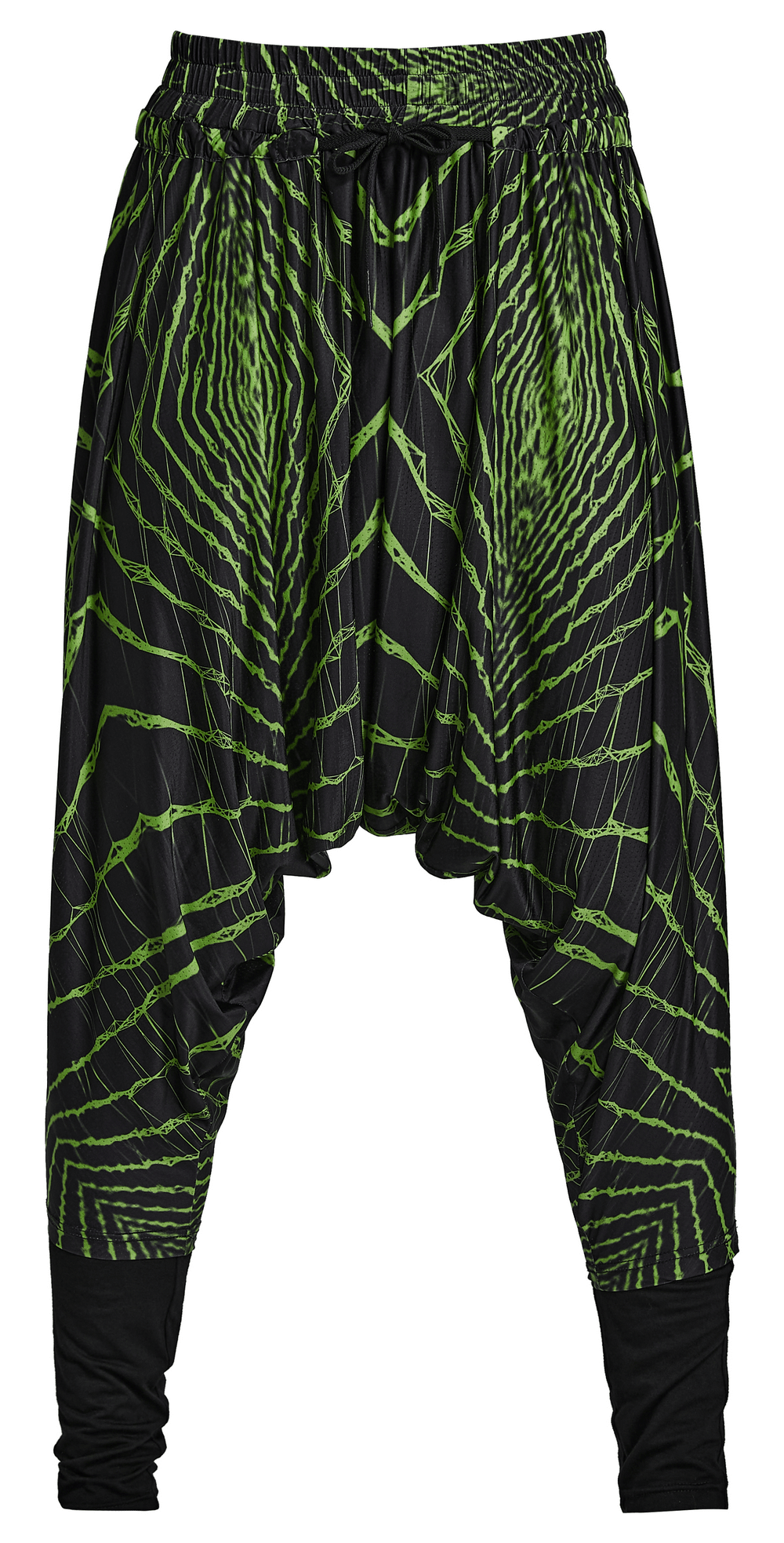 Futuristic Lightwave Harem Pants with Elastic Waist