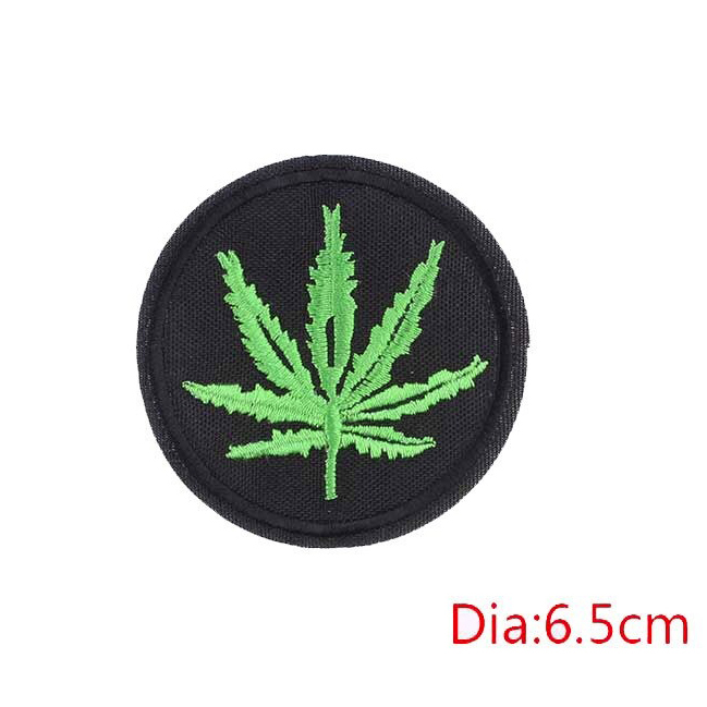 Ganja Leaf Print Fusible Patch On Clothes / Unisex Alternative Fashion Accessory