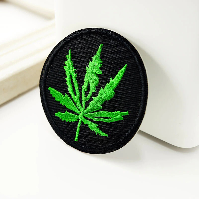 Ganja Leaf Print Fusible Patch On Clothes / Unisex Alternative Fashion Accessory