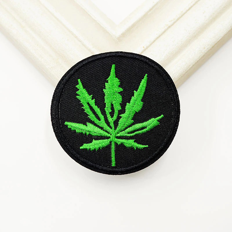 Ganja Leaf Print Fusible Patch On Clothes / Unisex Alternative Fashion Accessory