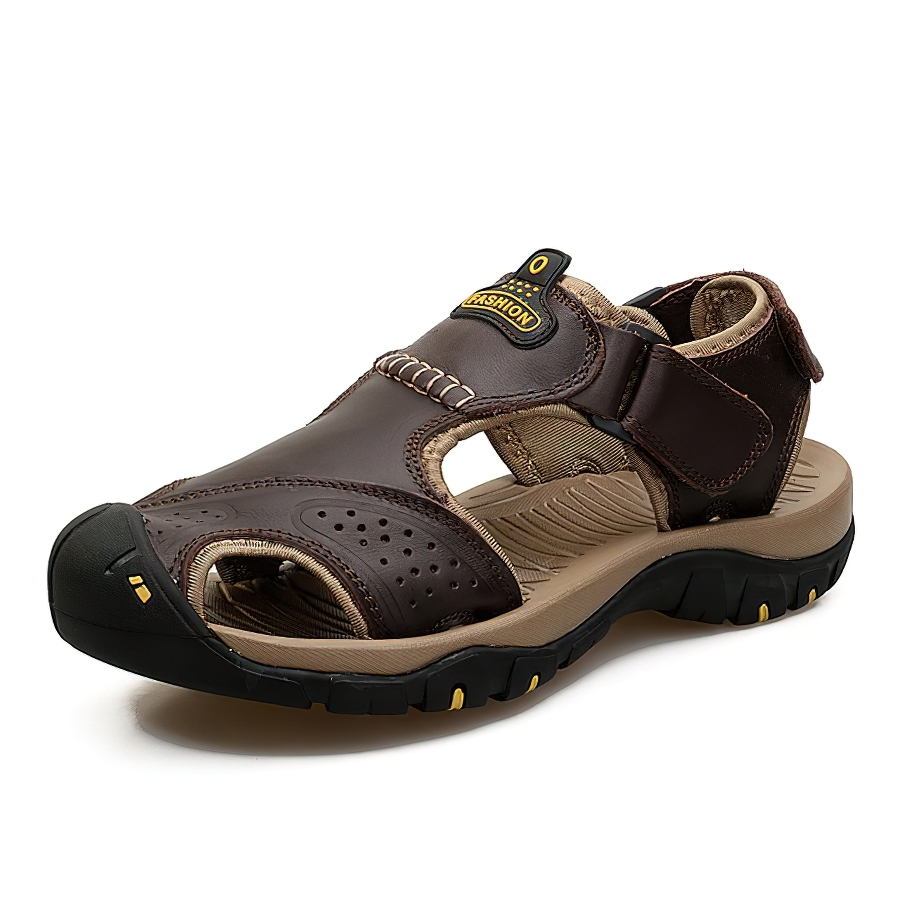 Genuine Leather Men's Summer Sandals With Soft Bottom / Male Breathable Non-Slip Casual Shoes