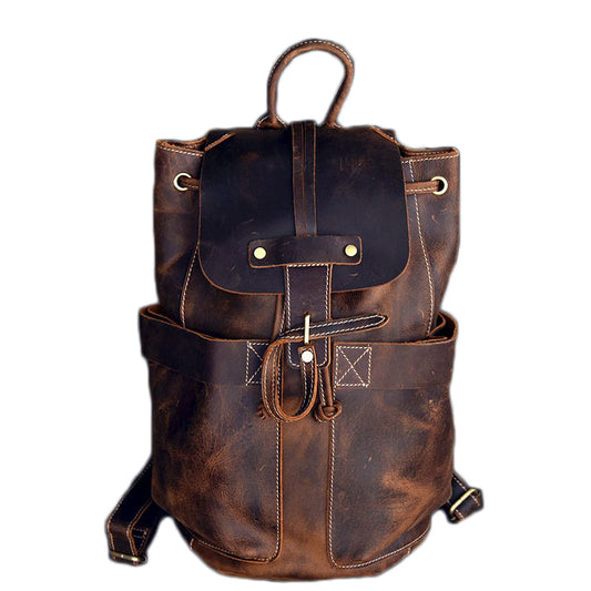 Genuine Leather travel Backpack / Rocker fashion / Steampunk fashion