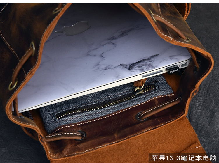 Genuine Leather travel Backpack / Rocker fashion / Steampunk fashion