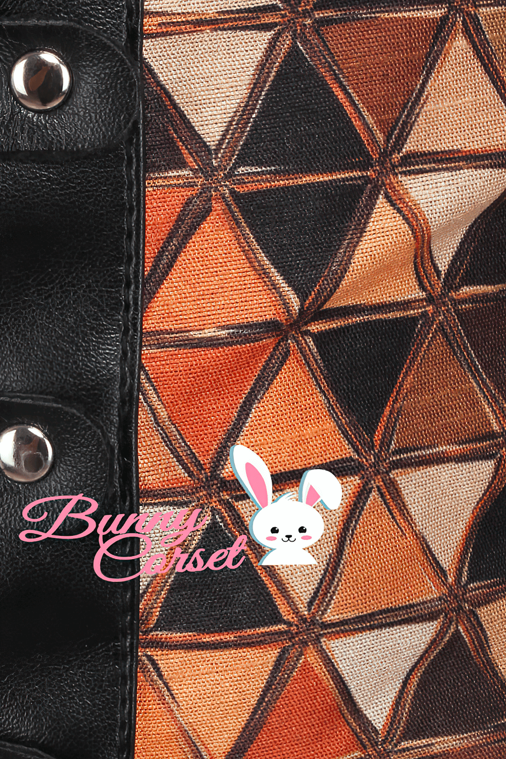 Geometric Corset Belt with Elastic and Zipper Closure