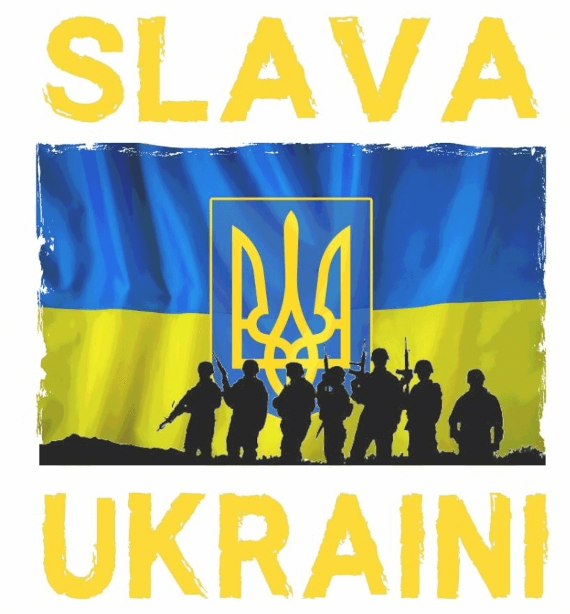 "Glory to Ukraine" Print T-shirts / Men's Cool Graphic Tees with Ukrainian Trident and Flag