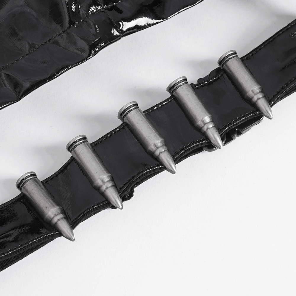 Glossy Black Shorts with Chain Details - Edgy Style