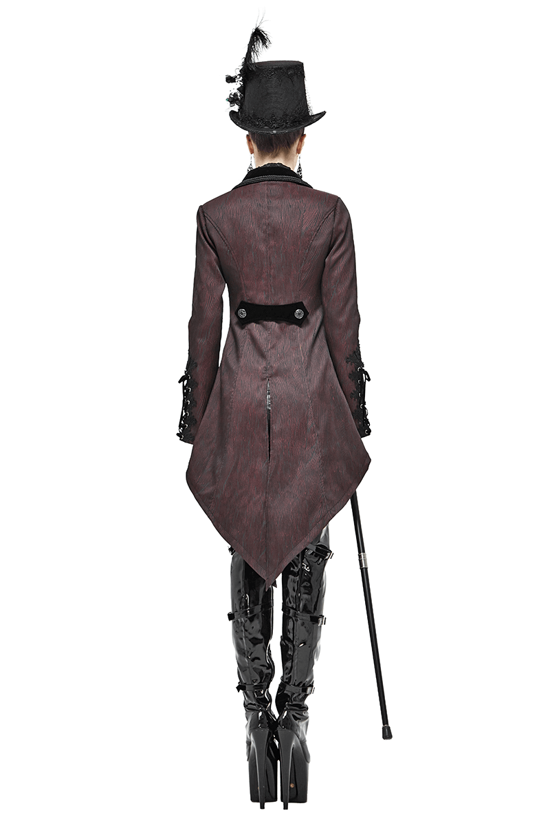 Gorgeous Jacquard Swallow-tailed Coat / Gothic Style Asymmetrical Hem Coat