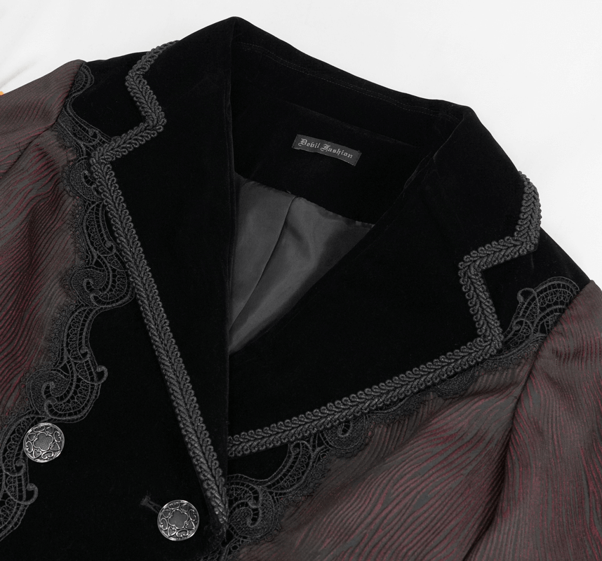 Gorgeous Jacquard Swallow-tailed Coat / Gothic Style Asymmetrical Hem Coat