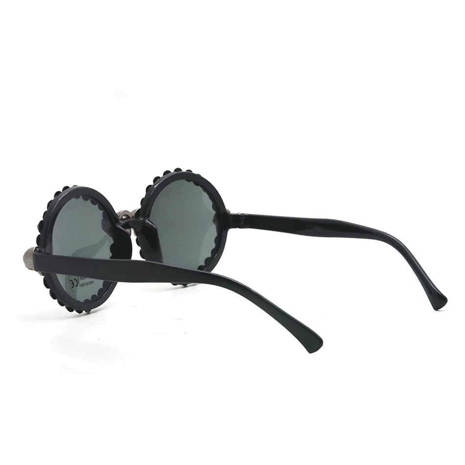 Gorgeous Women's Black Skull Rhinestone Sunglasses / Ladies Cat Eye Round Gothic Shades