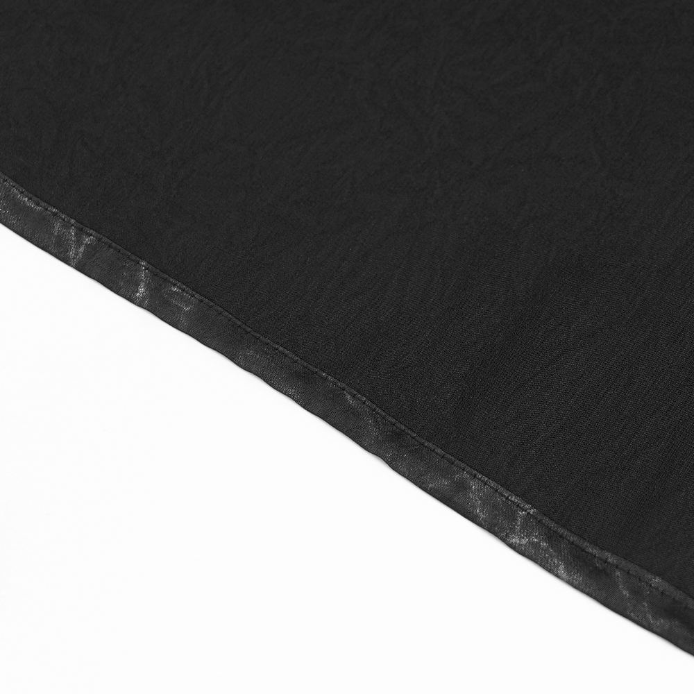 Goth Button-Up Shirt with PU Harness and Belt Detail