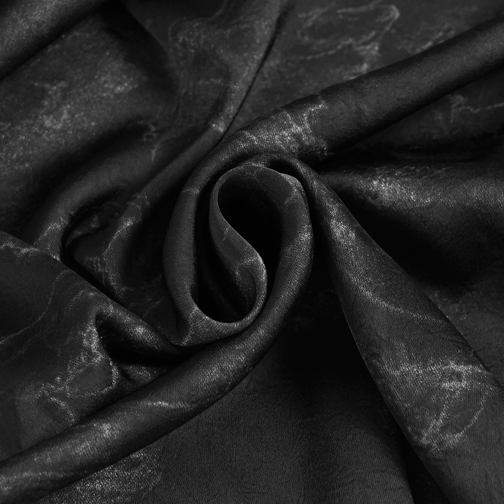 Goth Button-Up Shirt with PU Harness and Belt Detail