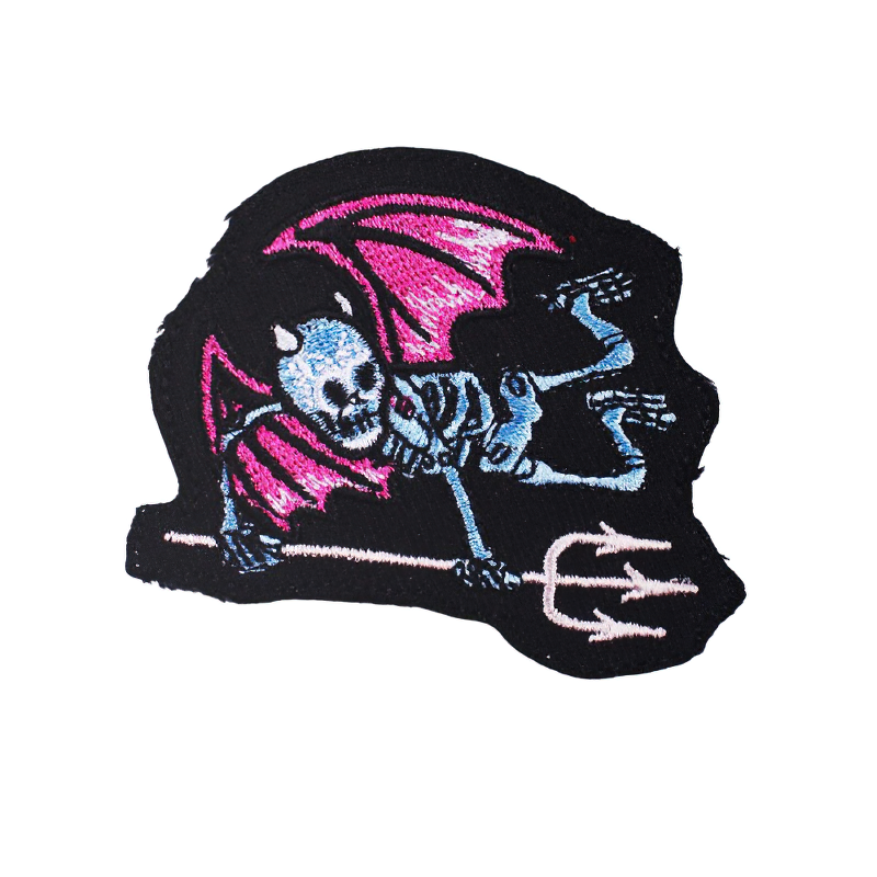 Goth Patch For Clothes Skeleton Of Wings And Forks / Stylish Unisex Accessory For Clothes