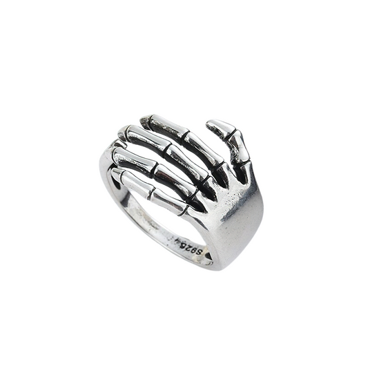 Goth Ring Of Skeleton Hand Hug Finger / Unisex Halloween Accessories / Rock Style Jewelry