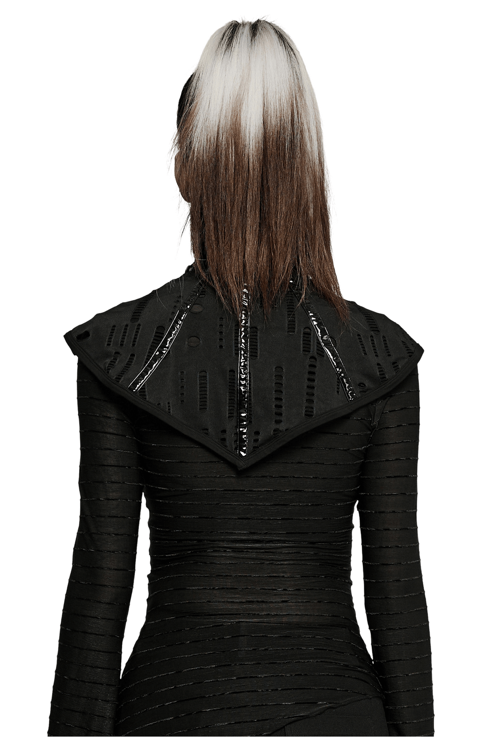 Goth Stylish Face Mask Collar with Buttons and Holes