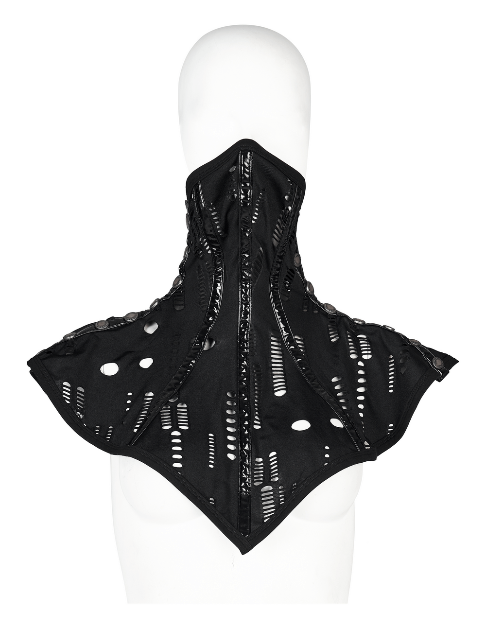 Goth Stylish Face Mask Collar with Buttons and Holes