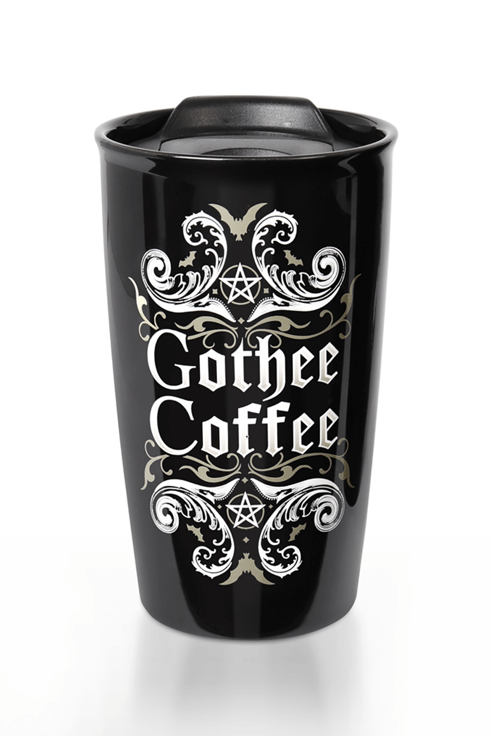 Gothee Coffee Double Walled Travel Mug with Pentagram