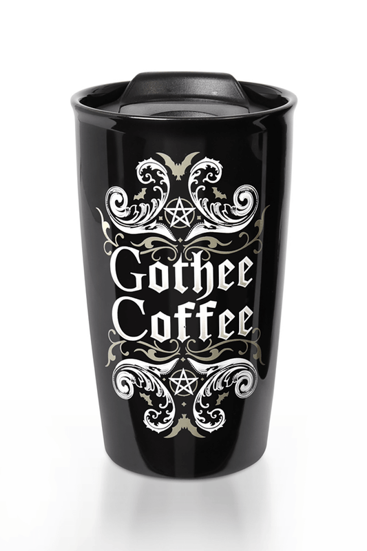 Gothee Coffee Double Walled Travel Mug with Pentagram