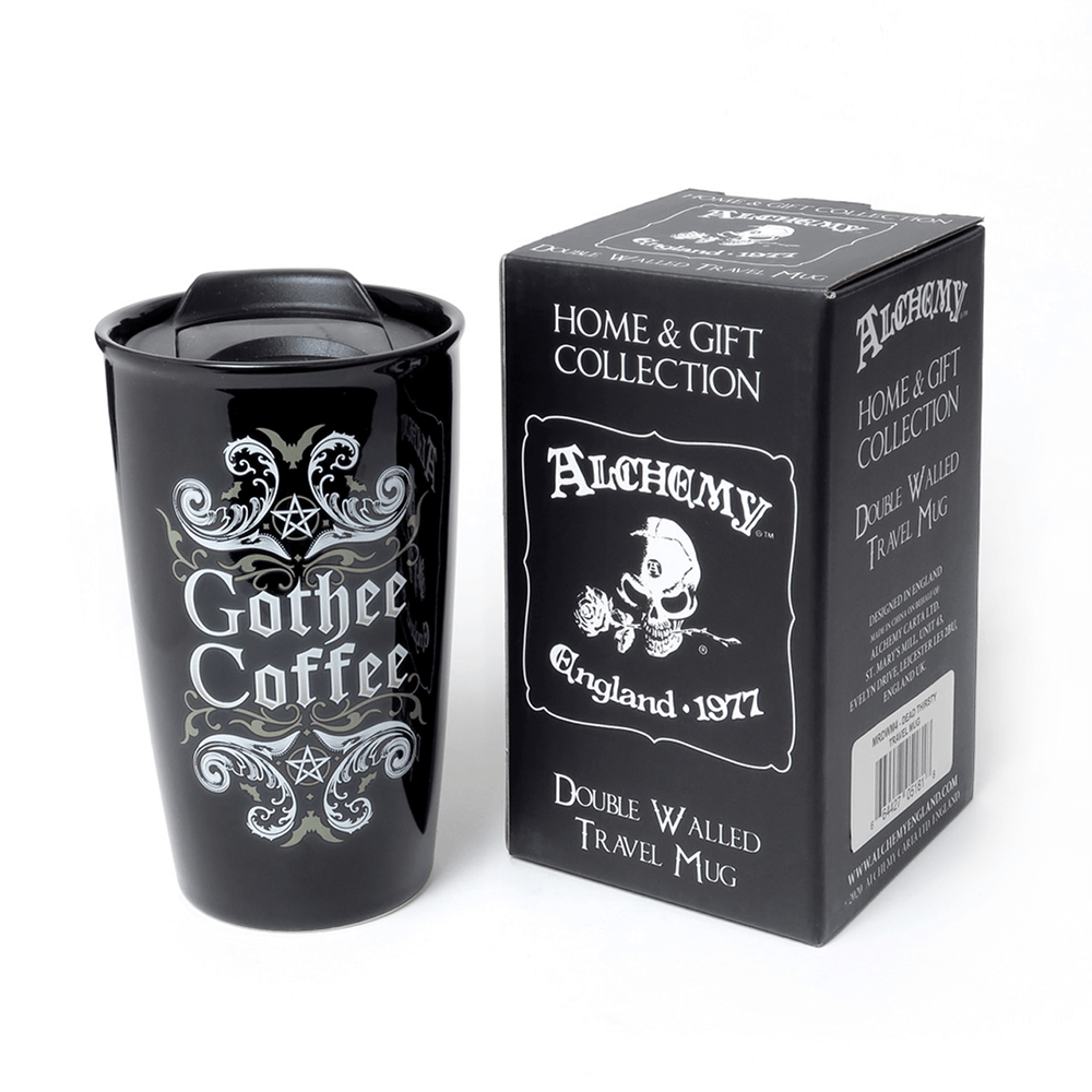 Gothee Coffee Double Walled Travel Mug with Pentagram