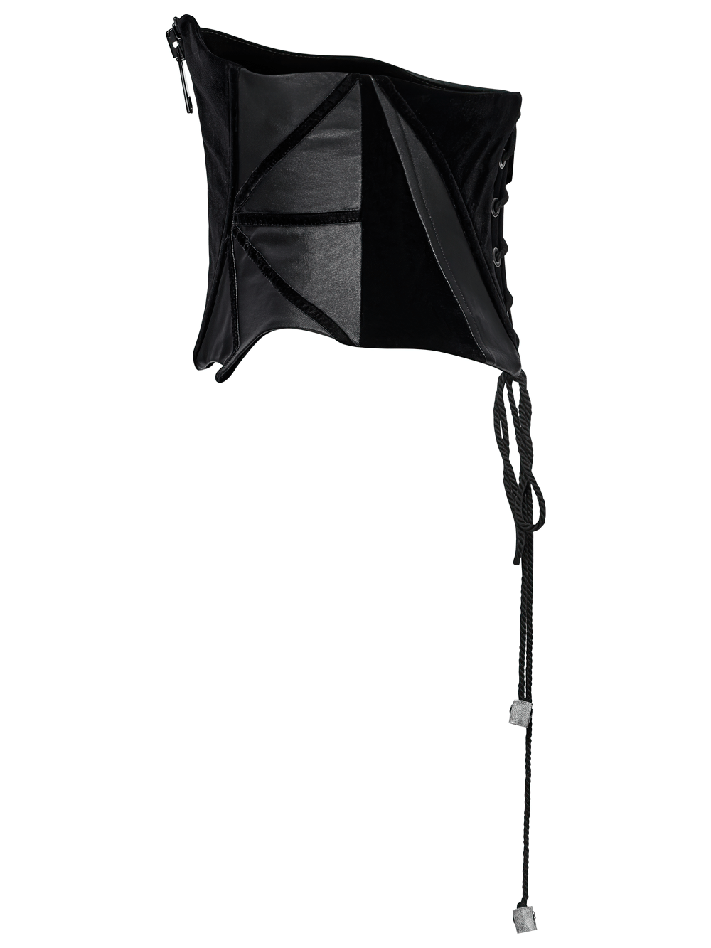 Gothic Bat Waist Corset Belt with Velvet and PU Panels