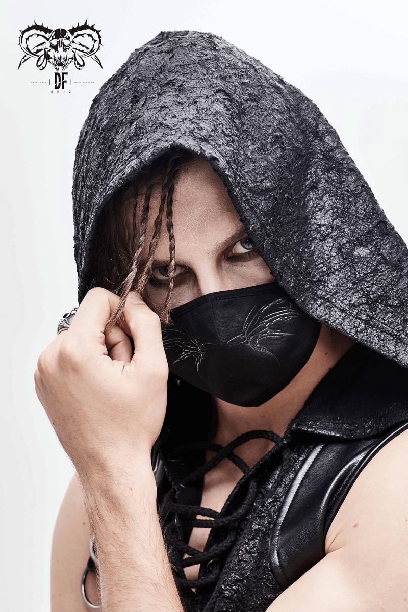 Gothic Black Butterfly Face Mask with Adjustable Elastic Bands