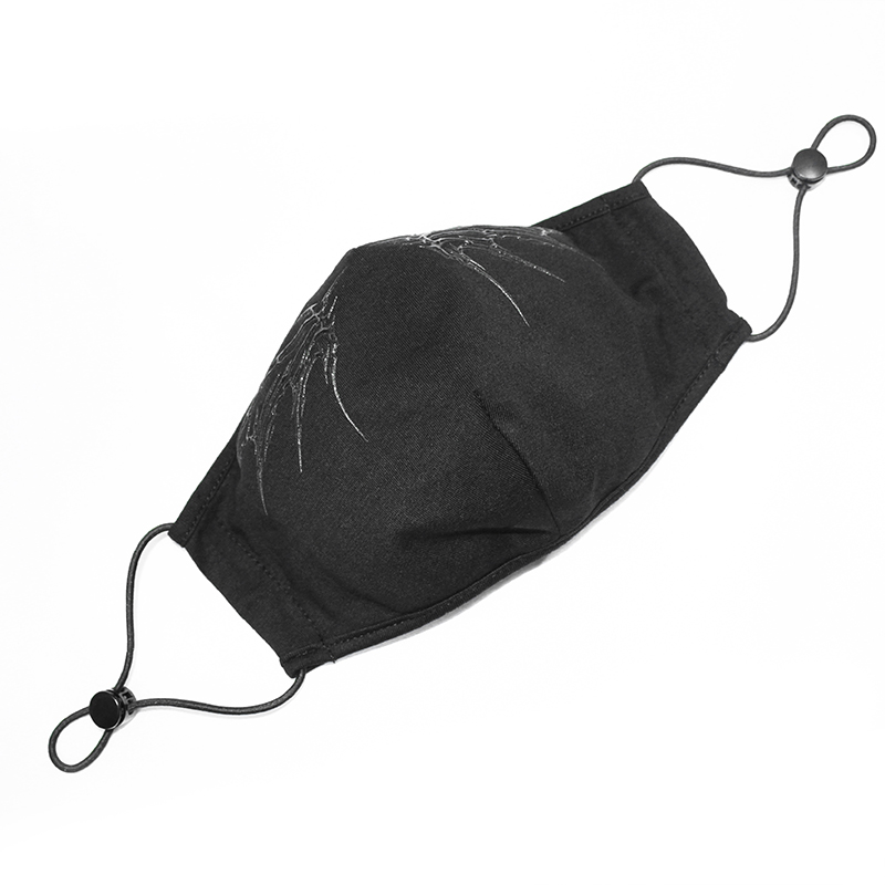 Gothic Black Butterfly Face Mask with Adjustable Elastic Bands