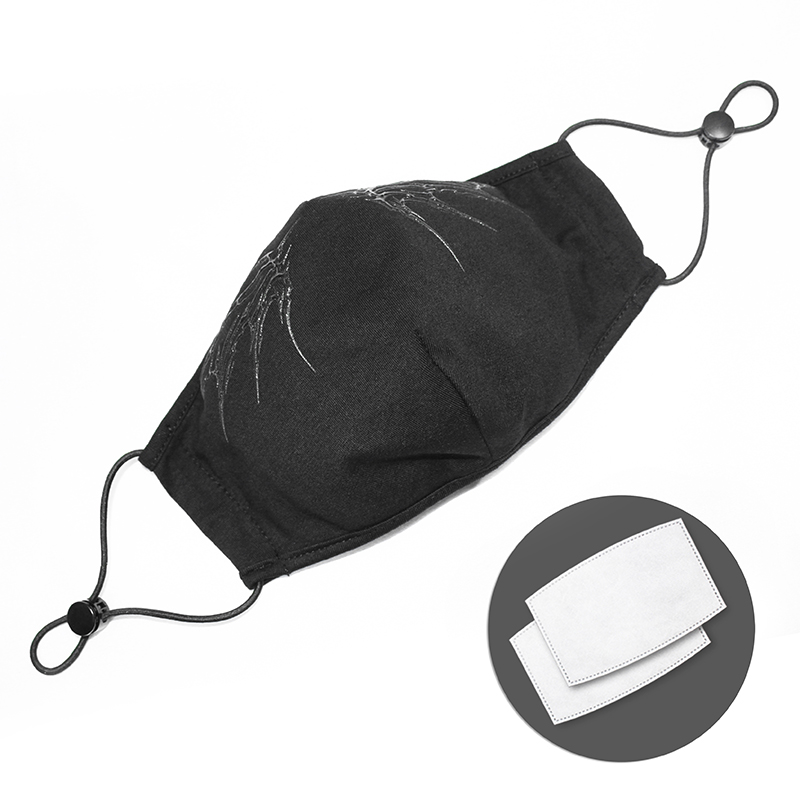 Gothic Black Butterfly Face Mask with Adjustable Elastic Bands