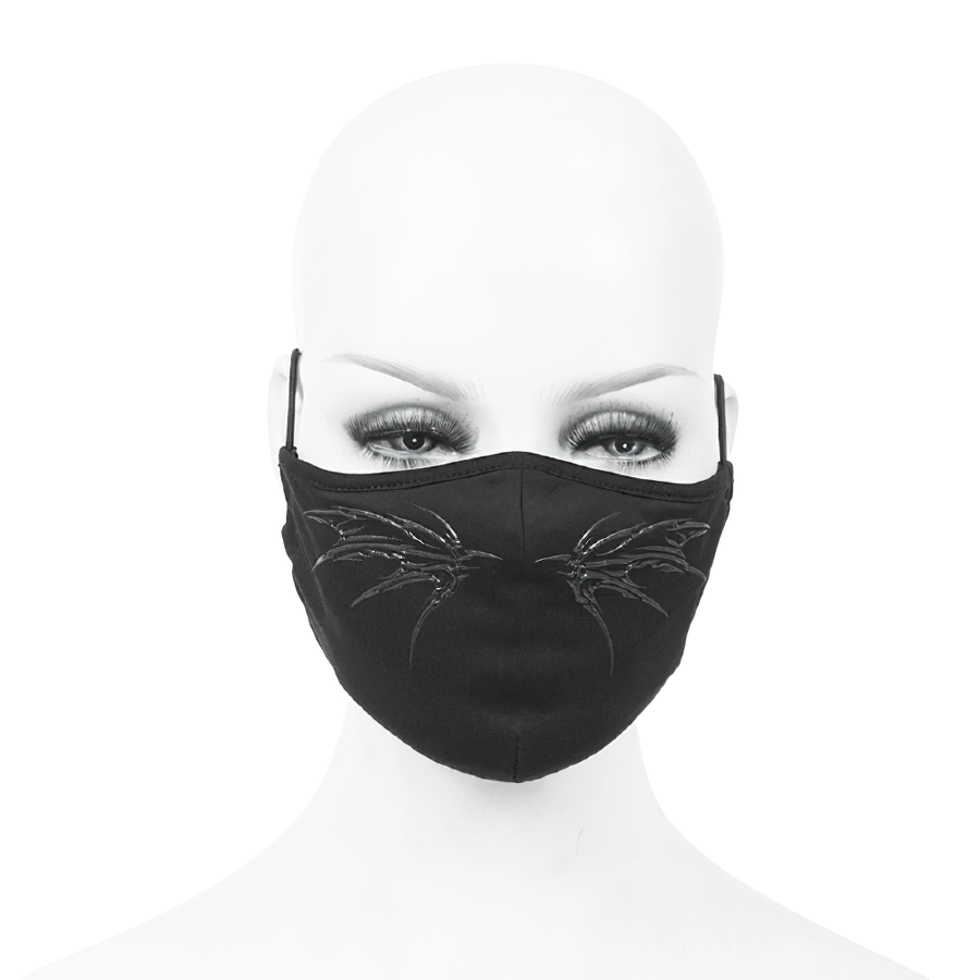 Gothic Black Butterfly Face Mask with Adjustable Elastic Bands