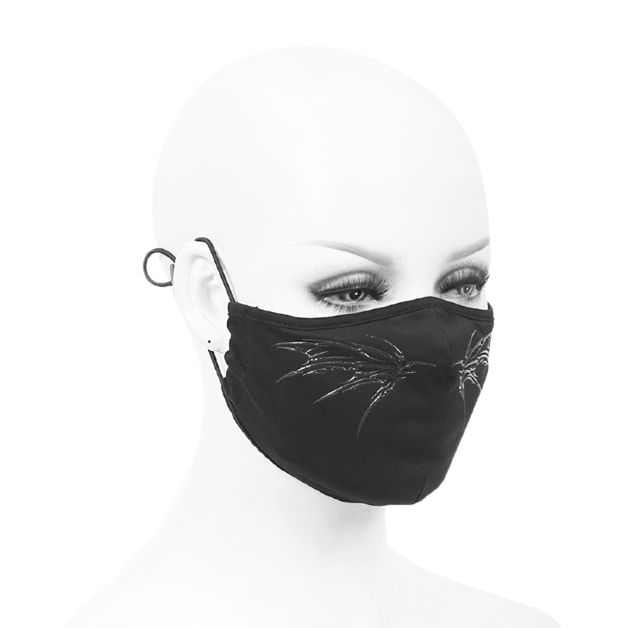 Gothic Black Butterfly Face Mask with Adjustable Elastic Bands