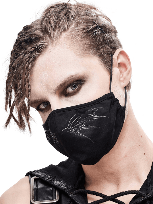 Gothic Black Butterfly Face Mask with Adjustable Elastic Bands