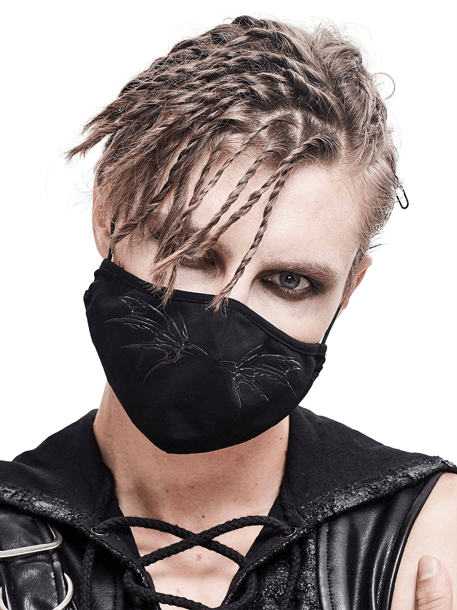 Gothic Black Butterfly Face Mask with Adjustable Elastic Bands
