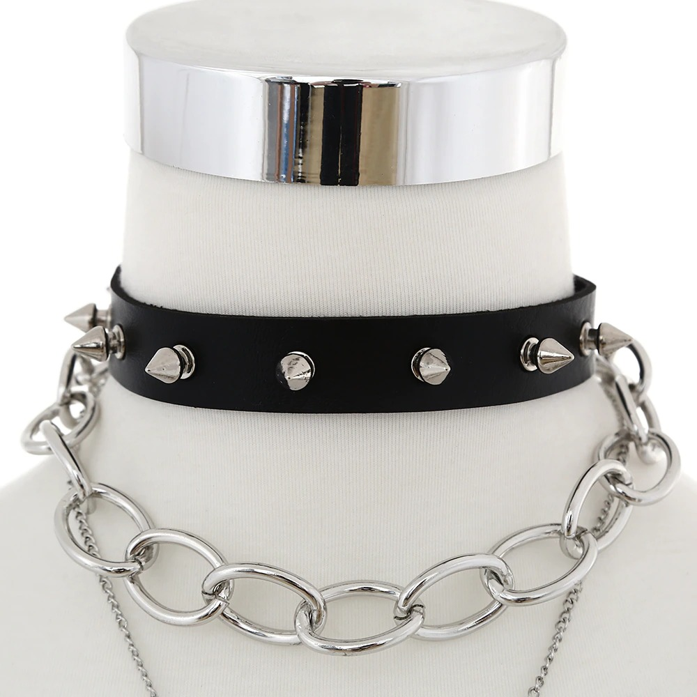 Gothic Black Choker Necklace for Women / Chain Vintage Collar Necklace
