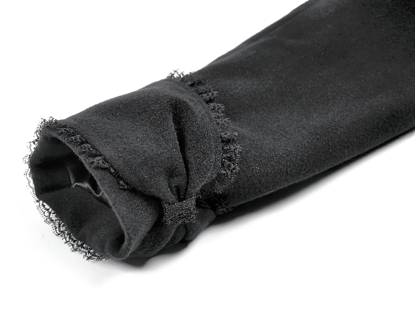 Gothic Black Coat with Lace Collar and Bow Detail