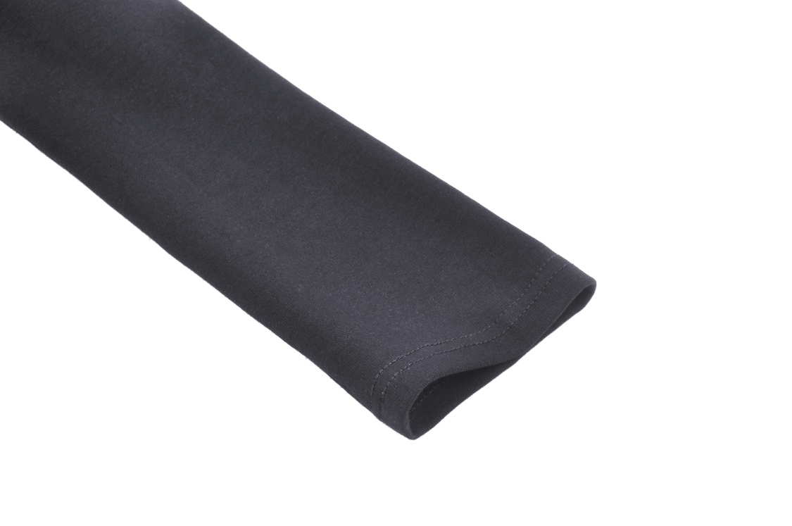 Gothic Black Crop Top with Metal Accents And Long Sleeves