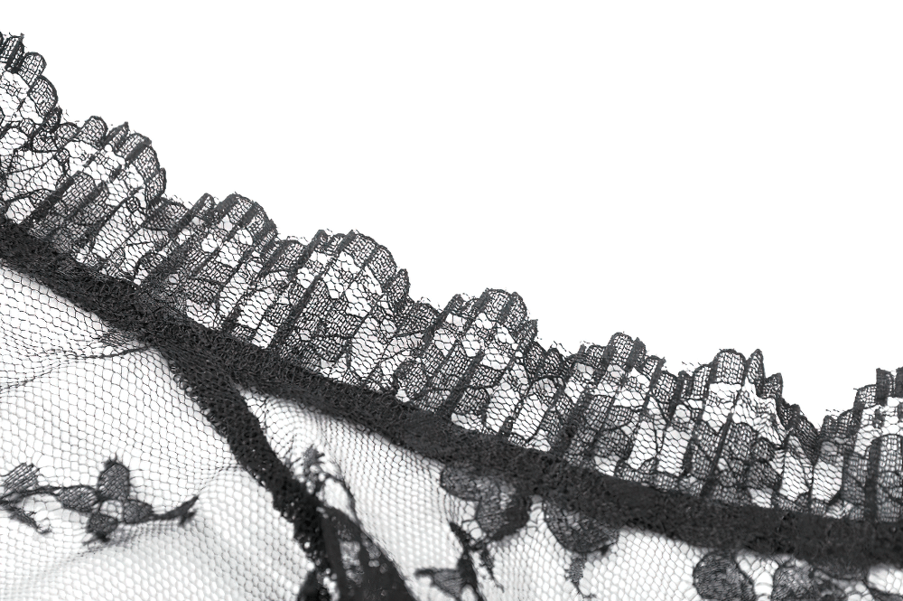 Gothic Black Floral Lace Shrug with Long Flared Sleeves