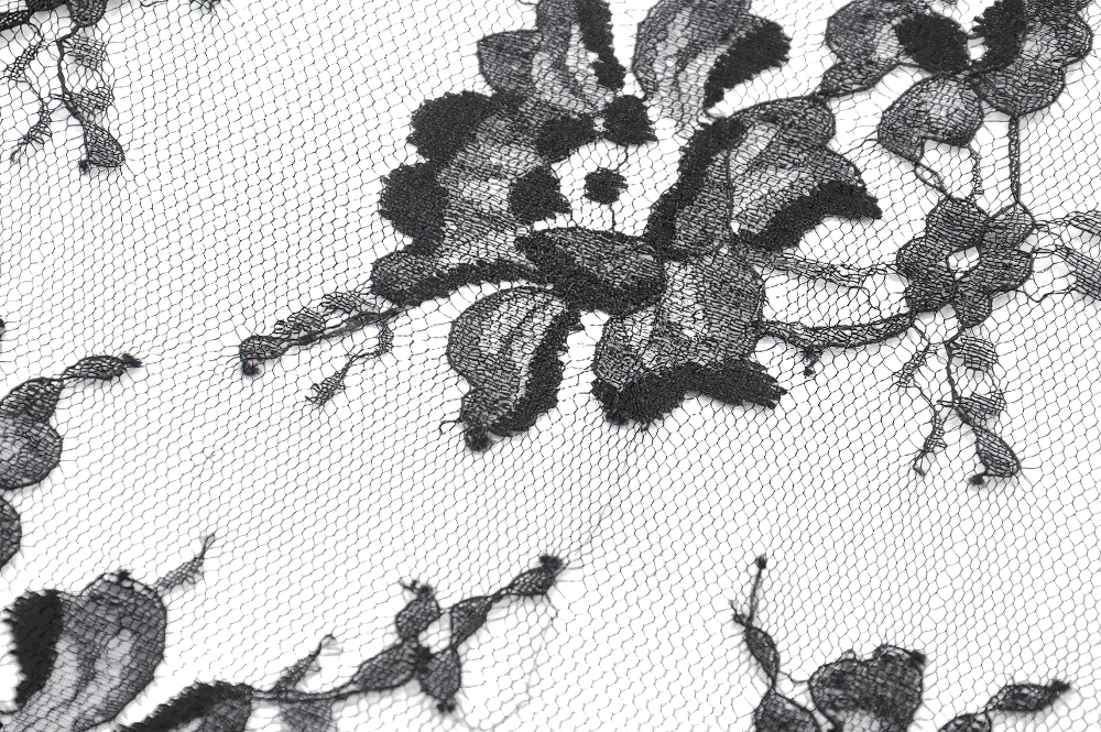 Gothic Black Floral Lace Shrug with Long Flared Sleeves