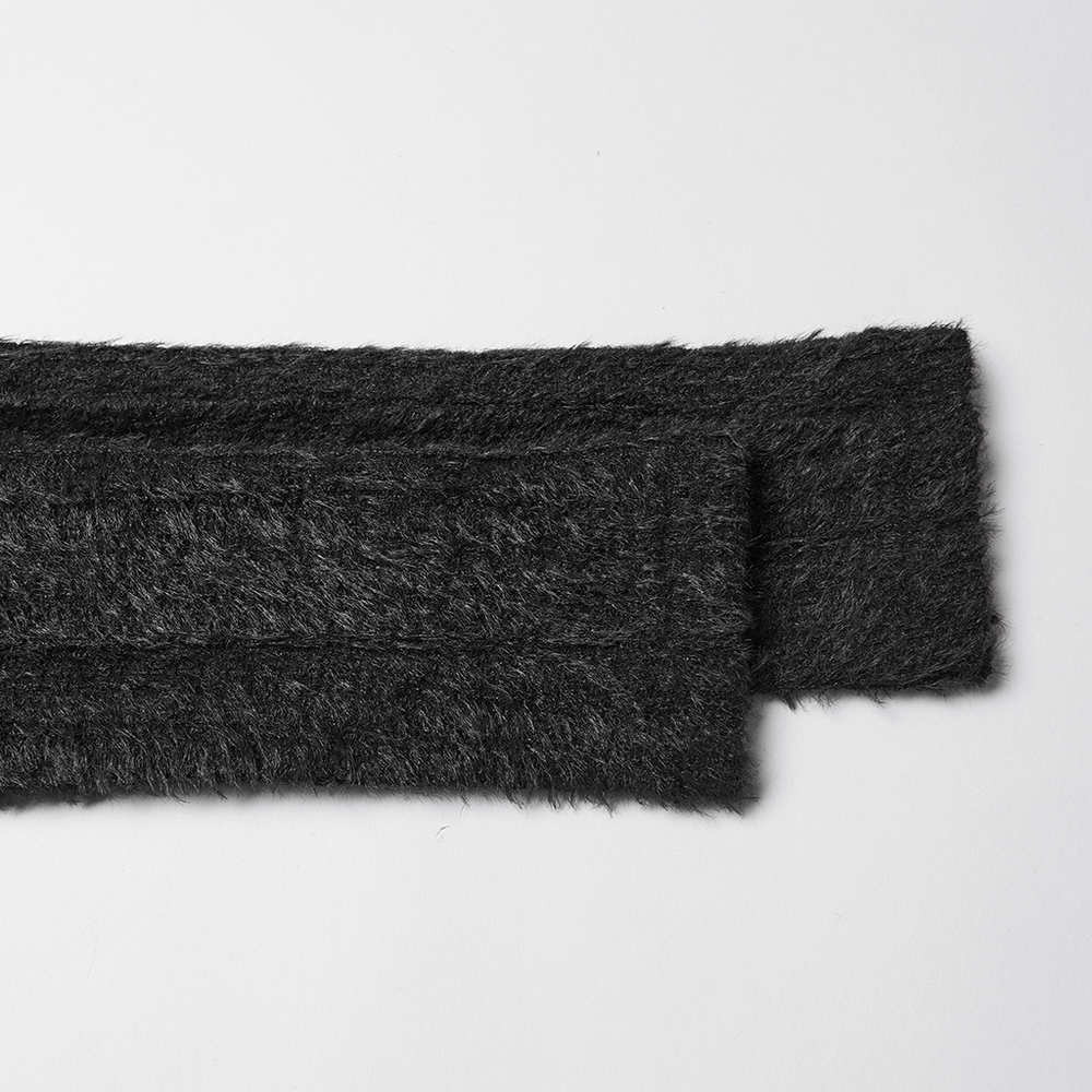 Gothic Black Hooded Top with Woven Cross Front Detail