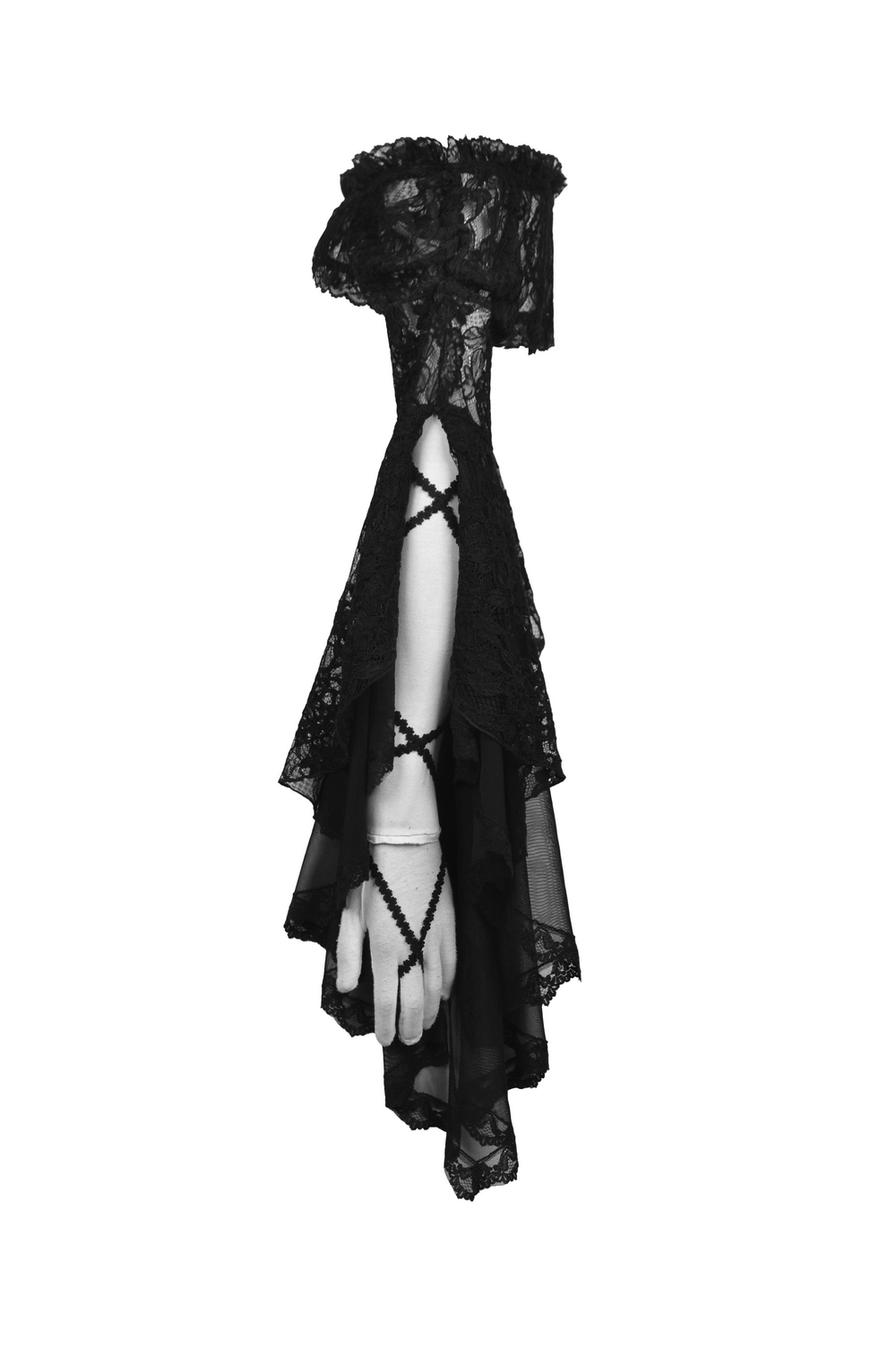 Gothic Black Lace Bell Sleeve Off-the-Shoulder Bolero