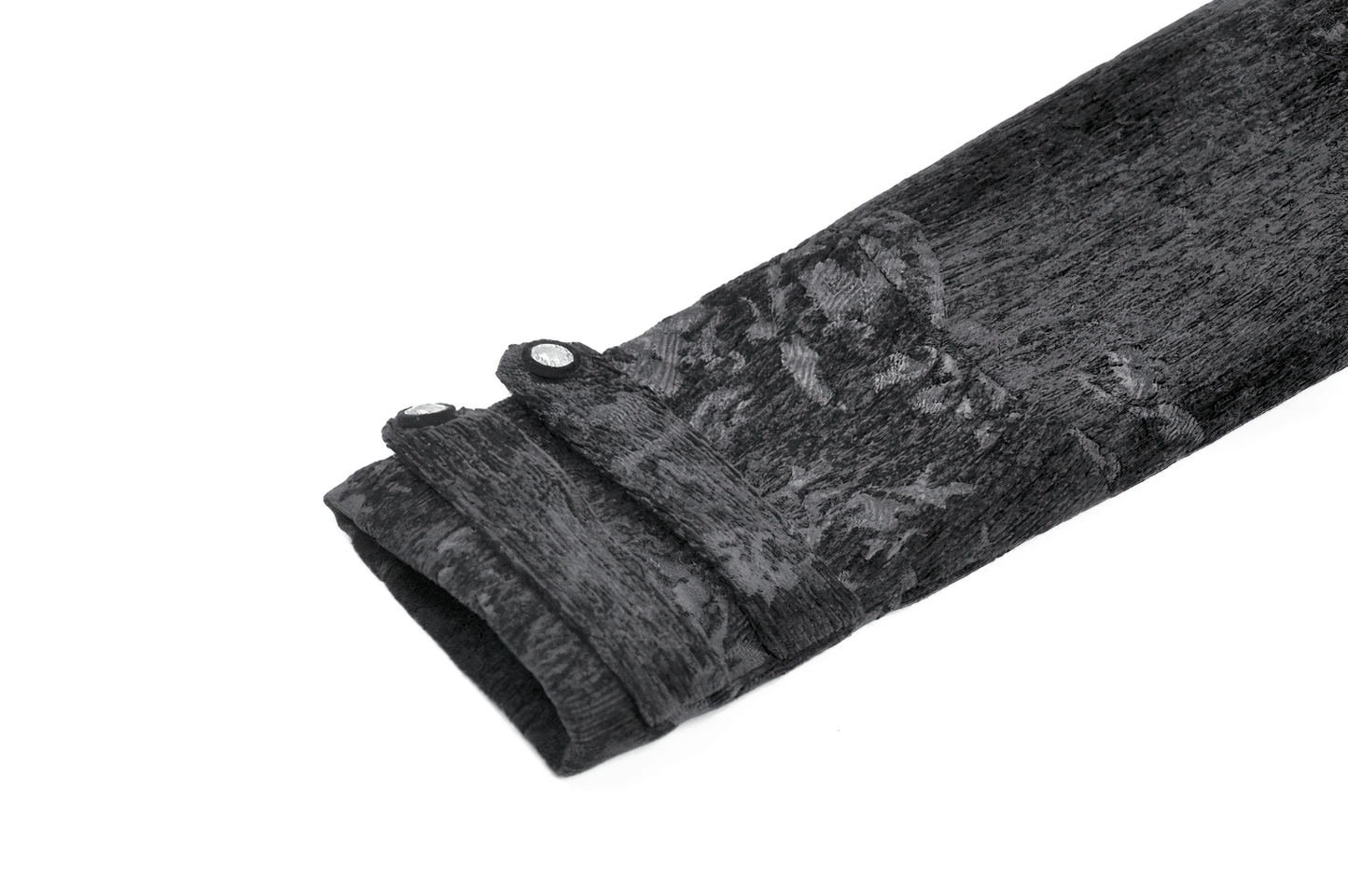 Gothic Black Long Coat with Silver Buttons for Women