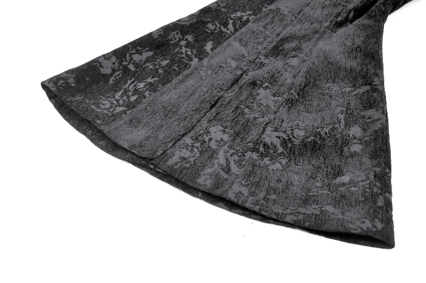 Gothic Black Long Coat with Silver Buttons for Women