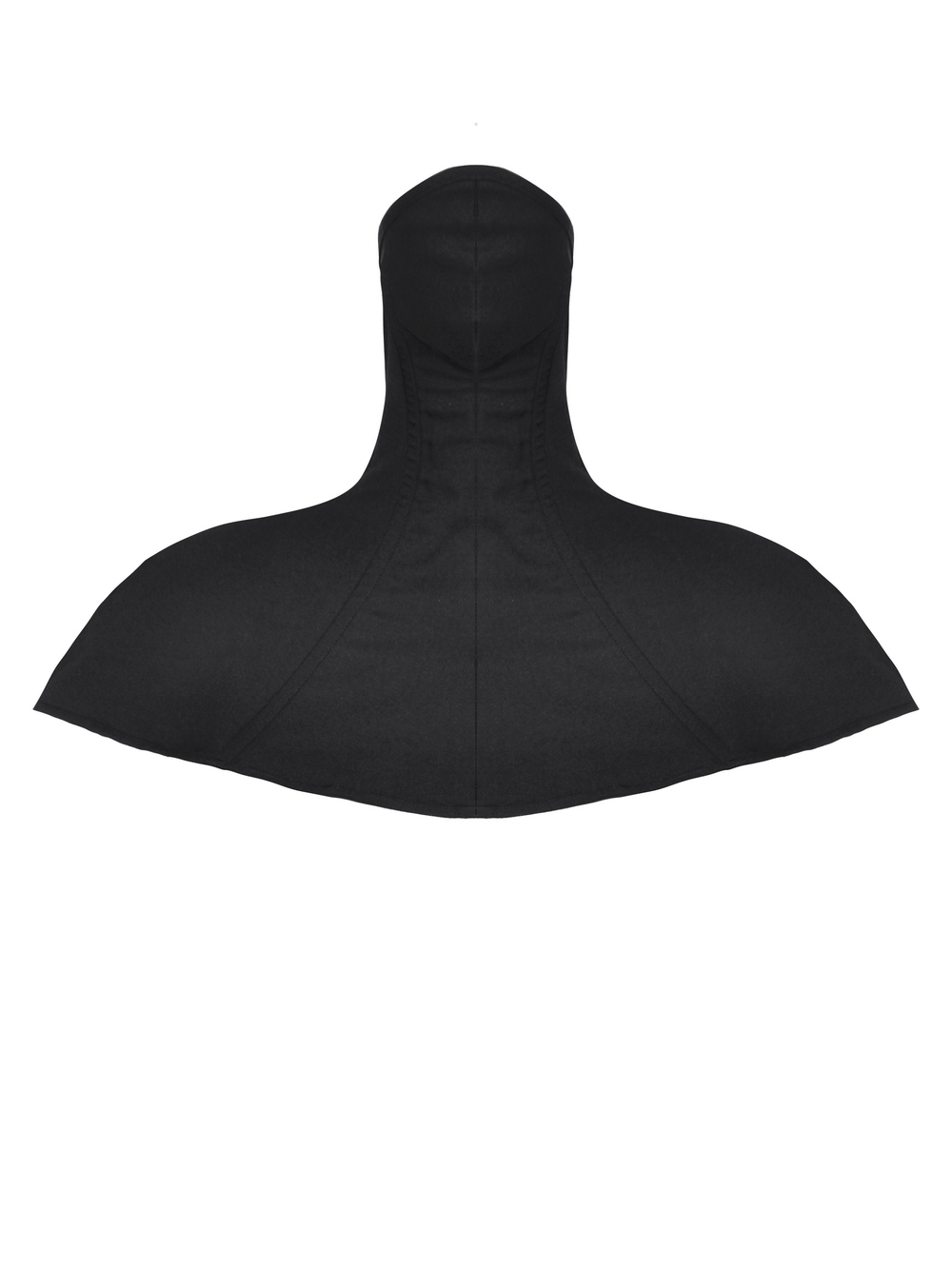 Gothic Black Masked Hooded Cape with Structured Design
