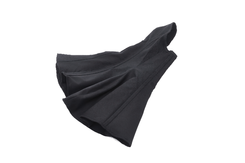 Gothic Black Masked Hooded Cape with Structured Design
