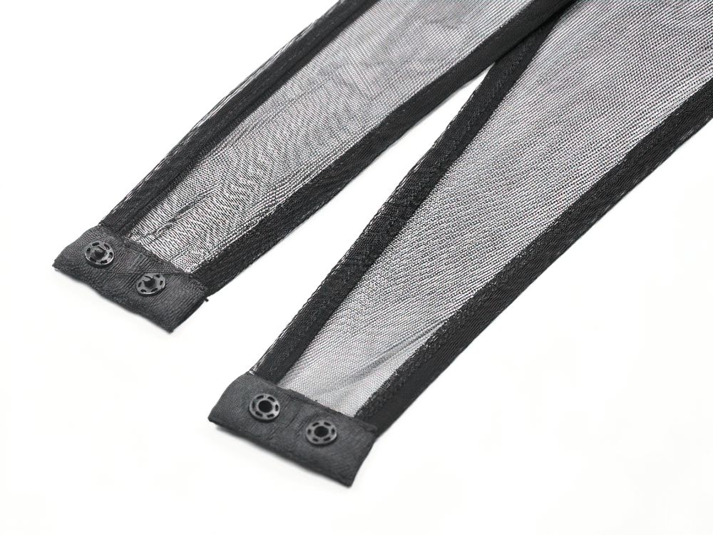 Gothic Black Mesh Bodysuit with Hood and Long Sleeves