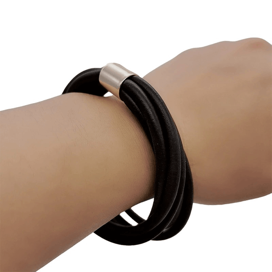 Gothic Black Rubber Bangles For Women / Vintage Female Charm Bracelets