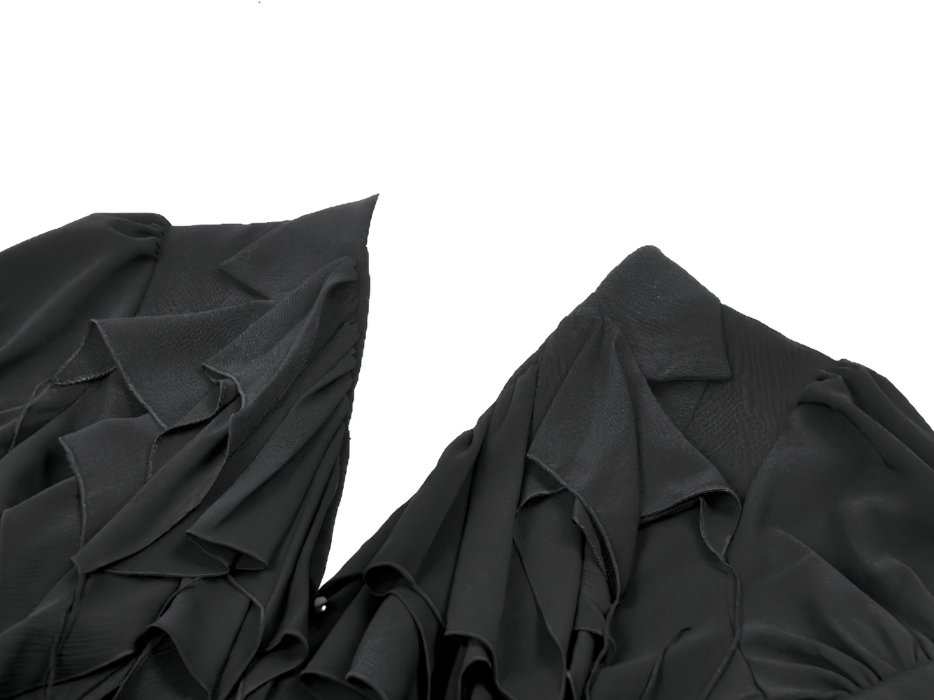 Gothic Black Ruffled Blouse with Corset Lace Back