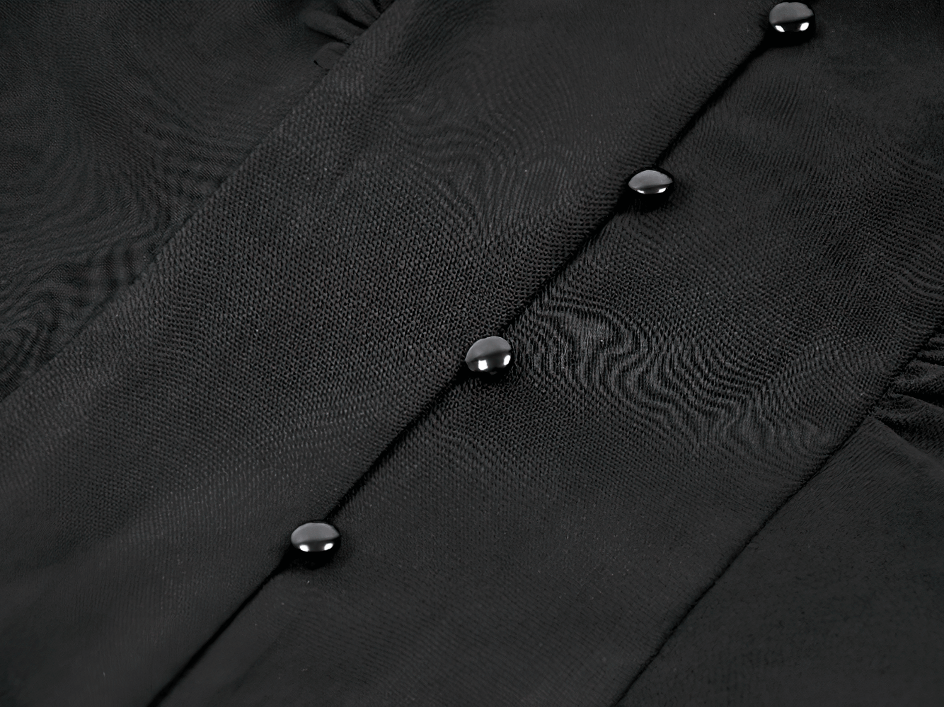 Gothic Black Ruffled Blouse with Corset Lace Back