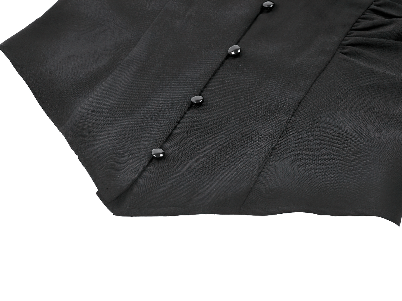 Gothic Black Ruffled Blouse with Corset Lace Back